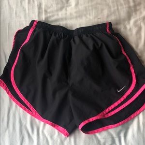 Black nike shorts with pink lining